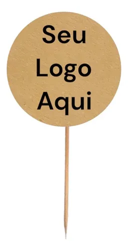 Tag No Palito Com Seu Logo Marca 3cm P Docinhos E Salgados