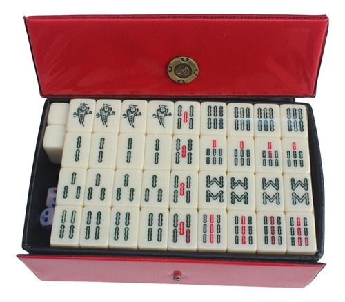 Juego De Mesa Chino Mahjong Y 2 Fichas En Blanco Para