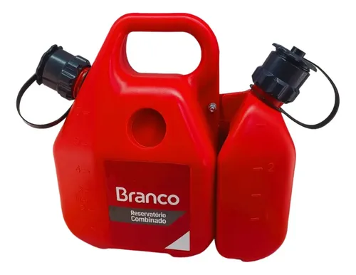 Galão Bidão De Combustível Gasolina E Óleo Combinado Branco | Frete grátis