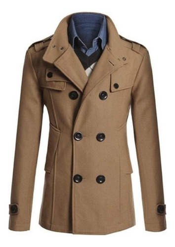 Chaqueta Con Doble Botonadura Para Hombre, Abrigo De Invier