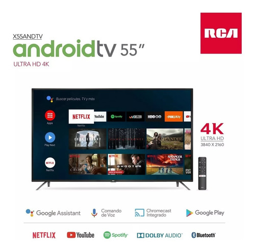 Smart Tv 55 4k Rca X55andtv Uhd Android Youtube Netflix Cuot