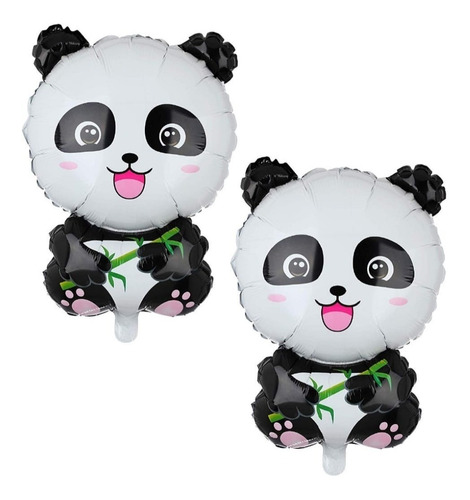 2 Globos Oso Panda Con Bambú