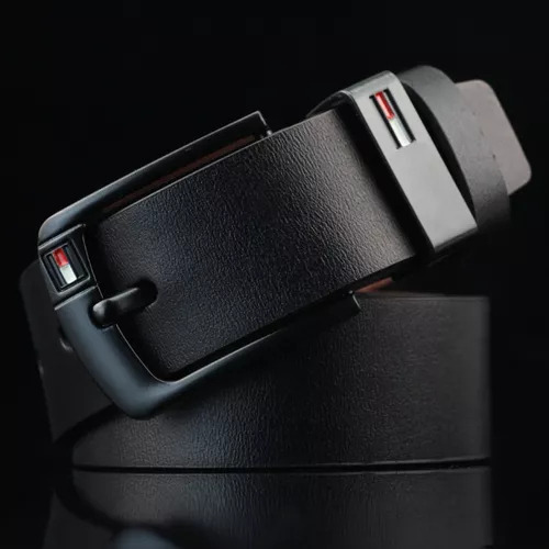 Cinturón De Piel Hombre Excelente Calidad Ocio De Negocios Color Negro 125cm
