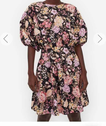 Imagen 1 de 5 de Vestido Corto Manga Amplia Cintura Elástica Talla Xl Nuevo