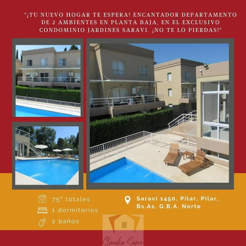 Venta Departamento. P.b. 2 Amb., Condominio Jardines Saravi