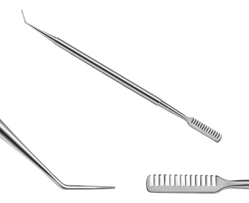Espátula Isolador Cilios Lash Lifting Com Pente Profissional Cor Prata