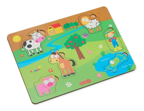 Imagen 4 de 8 de Juego Encastre Madera Animales Simple Infantil Niños