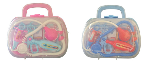 Kit 2 Maletas De Médico Infantil Azul E Rosa Brinquedo