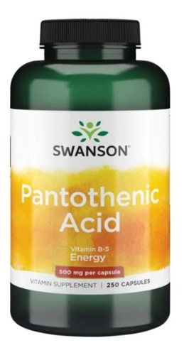 Acido Pantotenico Premium Vitamina B5 500mg 250 Caps Eg Z11