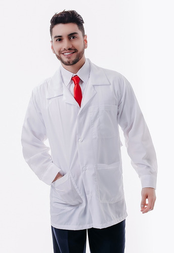 Imagen 2 de 3 de Bata Blanca Laboratorio Adulto Profesor (s, M, L)