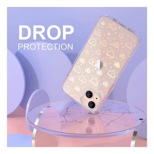 Tksafy Funda Compatible Con Iphone 13, Diseño De Patrón De Y Corazón Arcoíris.