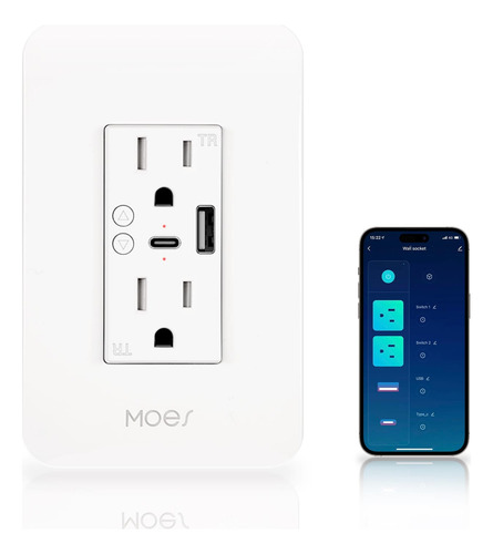 Tomacorriente Inteligente Moes-compatible Con Alexa Y Google