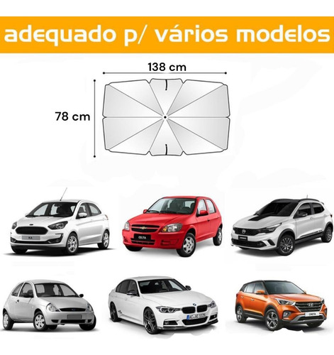 Protetor Parasol Para-brisa Dobrável Para Carro Retrátil Uv