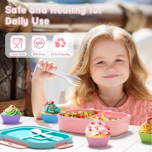 Fiambrera Para Niño Y Adulto, Lonchera Bento Con 4 Compartim
