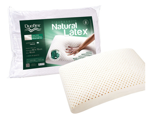 Travesseiro Duoflex Natural Latex Ln1100 50x70x16