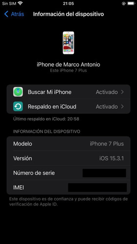 iPhone 7 Plus 256 Gb Plata Desbloqueado (Usado)