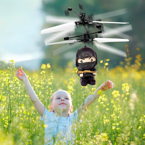 Mini Dron Helicóptero Forma Ninja Juguete Sensor Anti Choque