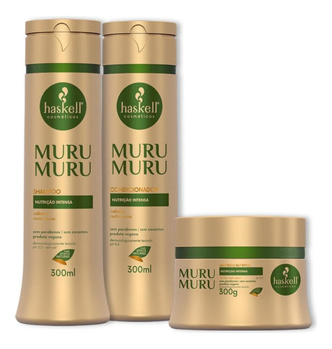 Kit Haskell Murumuru Shampoo Condicionador E Mascara 300ml
