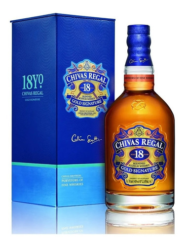Imagen 1 de 8 de Whisky Chivas Regal 18 Años 750ml. Gold Signature Estuche