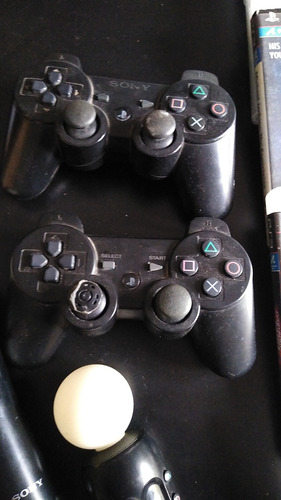 2 Joysticks Move Ps3 + 2 Joysticks Genéricos +juegos Físicos Negro (Usado)