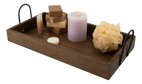 2 Charolas Decorativas Multiusos 42x22 Cm Para El Hogar Café