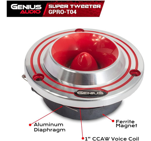 Gpro-t04 Tweeters Open Show Diafragma De Aluminio 92 Db/w