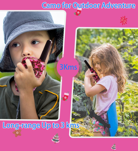 Walkie Talkies 2 Radios Rosa Camu Regalo Navidad 94