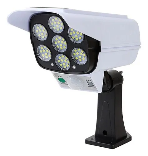 Lámpara Led Panel Solar Y Sensor De Movimiento Tipo Cámara