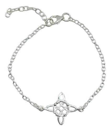 Pulsera Nudo De Bruja Protección Plata Fina 925 Mas Caja 