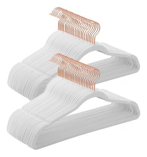 Set De Ganchos Songmics 50 Para Ropa De Alta Calidad Color Adulto Blanco