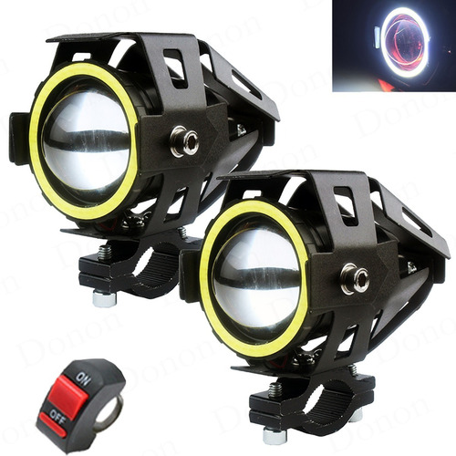 Par Farol Milha Moto Angel Eye U7 Led Auxiliar 30w Neblina