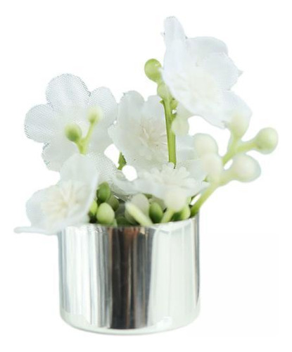 3 Modelo De Maceta En Miniatura, Casa De Flores Blancas