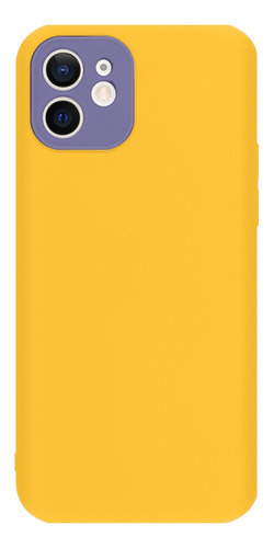 Capa Protege Câmera Compatível Com iPhone 12 Flexível Colors Cor Amarelo