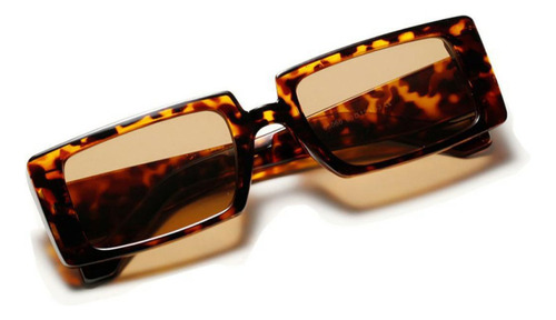 Óculos De Sol Quadrado Onça Leopardo Feminino Vintage Uv400