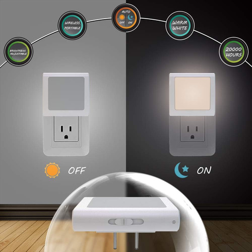Luz Nocturna Led Regulable Enchufable Maz-tek Con Pantalla A
