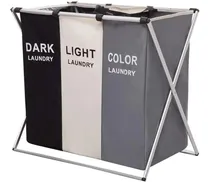 Comprar Organizador De Lavandería Cesto De Ropa Plegable 3 Espacios