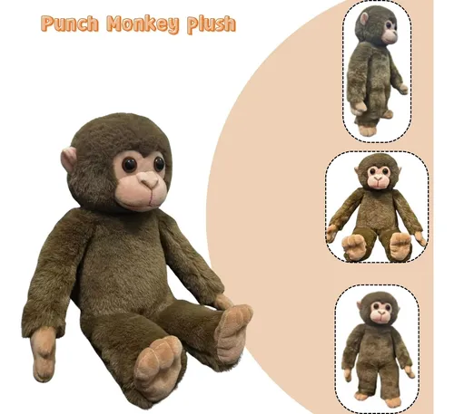 Peluche Mono Punch De 36 Cm Con Pelo Realista - Juguete Suave De Felpa Para Decoración, Colección Y Regalo