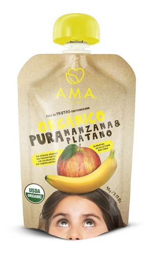 Ama Mix Pure De Fruta Orgánico Papilla Colado 15x90grs