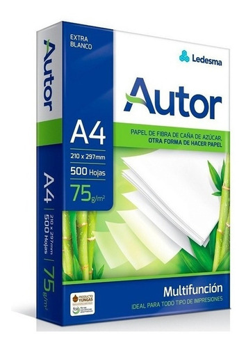 Imagen 2 de 4 de 5 Resmas De Papel A4 Autor Multifunción 75 Grs Ledesma
