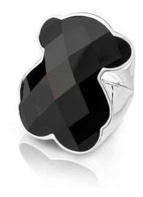 Anillo Tous Color Plata Piedra Onix