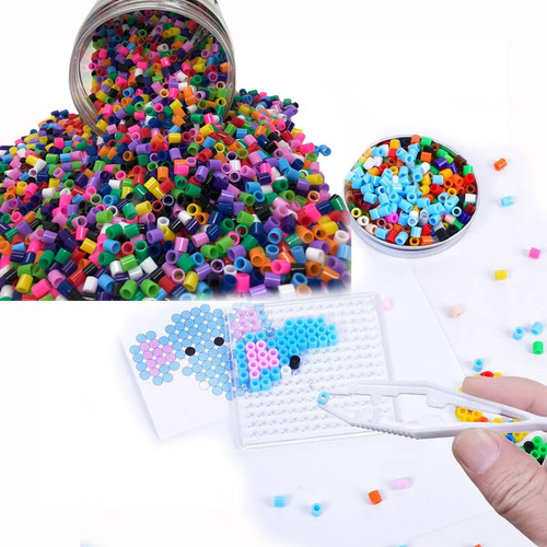 Kit Hama Beads Midi Tarro 6000 Perler +3 Tablas Manualidades