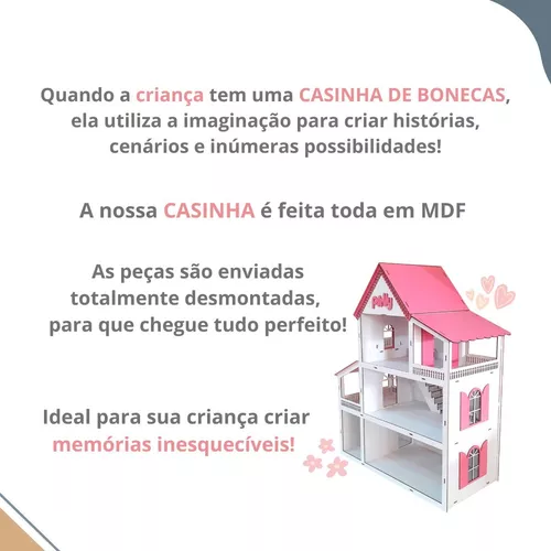 Casa de Boneca  Móveis da casa da barbie, Casas de brincadeiras