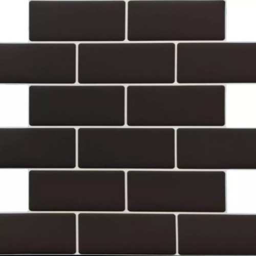 Ceramico Vinilo Autoadh 25x25cmx10unida Subway Negro Muresco