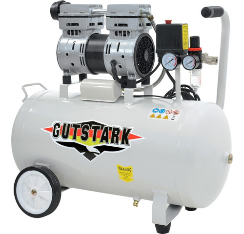 Compresor de aire eléctrico portátil Gutstark Mkz-comprdentbla monofásico 50L 1hp 127V 60Hz blanco