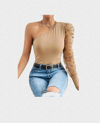 Blusa Beige Un Solo Hombro