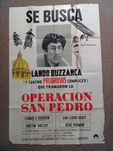 Antiguo Afiche De Pelicula - Operación San Pedro -452- (Usado)