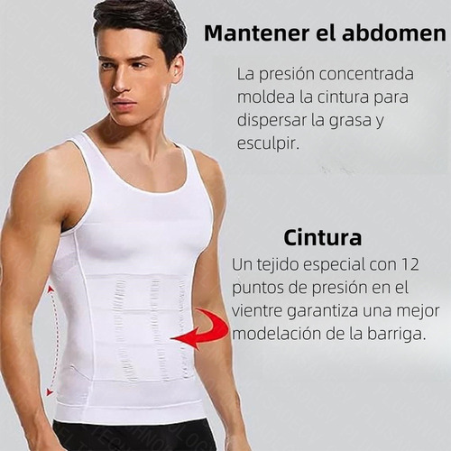 . Faja Hombre Camiseta Reductora Modeladora, 3pzs