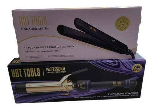 Combo Hot Tools Pinza1 1/4'' 24k+plancha1''toumaline-ceramic