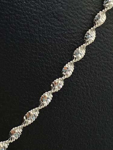 Imagen 2 de 5 de Cadena Torzal Diamantada Plata Ley .925 45 Cm X 2 Mm