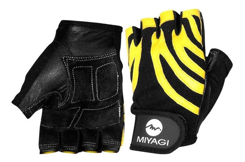 Guantes Cuero Levantamiento Pesas Gimnasi Fitness Gym Miyagi